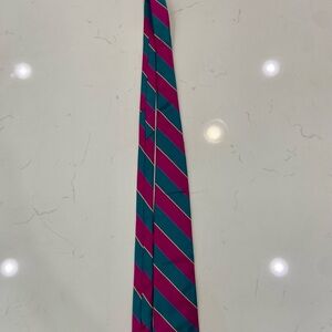 Vintage Ralph Lauren Vibrant Teal and Pink Striped Tie